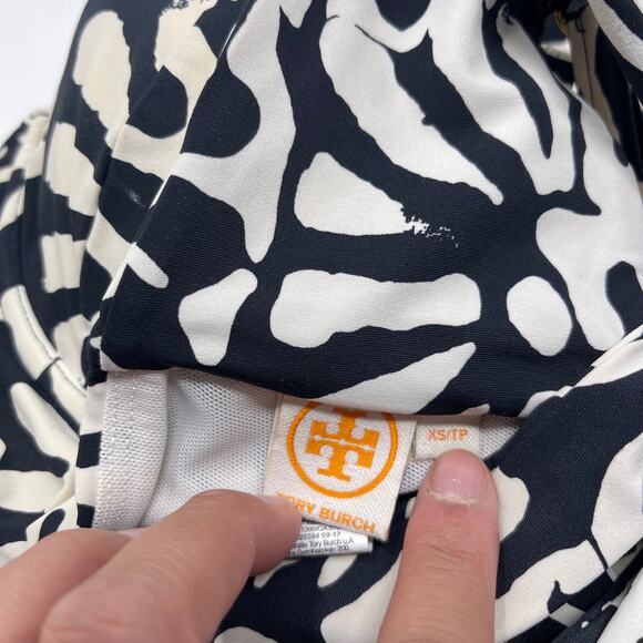 Tory Burch XSmall Black Cream Pomelo Floral Print Bikini Set High Waist Bottoms - Picture 6 of 10